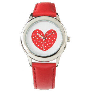 Rotes Herz Liebe, weißer Hintergrund Armbanduhr