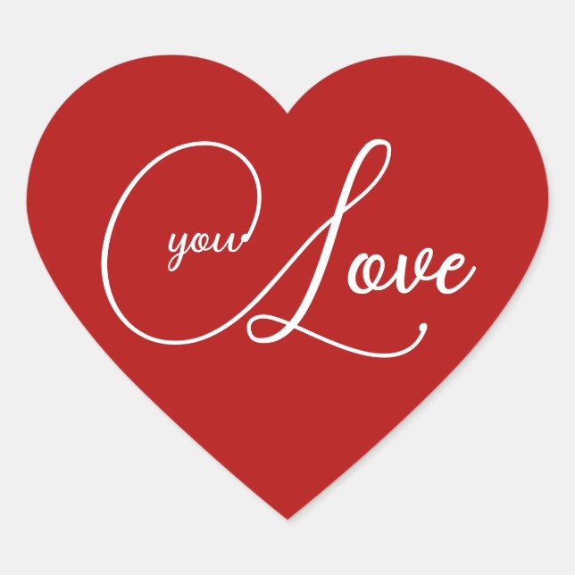 Rotes Herz ''LIEBE Y'' für Valentine's Heart Stick Herz-Aufkleber (Vorderseite)