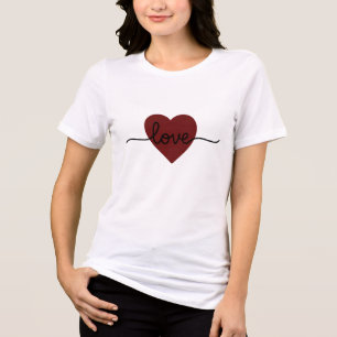 Rotes Herz Liebesdesign Minimal Romantischer Valen Tri-Blend Shirt
