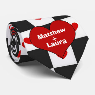 Rotes Herz Liebhaber   Benutzerdefinierte Checkerb Krawatte