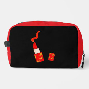 Rotes Herz Lippenstift Custom Initial Design Waschbeutel