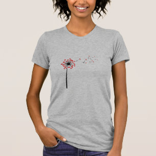 Rotes Herz Löwenzahn Whimsical Nature Grafik T-Shirt