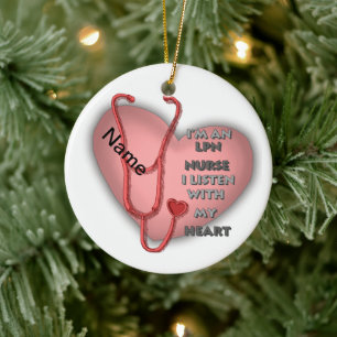 Rotes Herz LPN Nurse Ornament