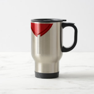 rotes Herz-Lutscher Reisebecher