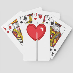 rotes Herz Lutscher Spielkarten
