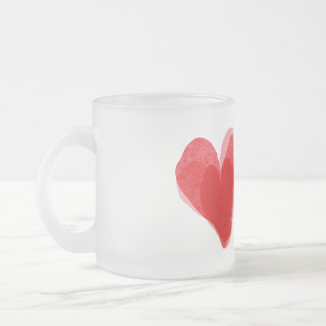 Rotes Herz Mattglastasse (Links)