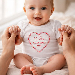 Rotes Herz Mein erster Valentinstag  Baby Strampler
