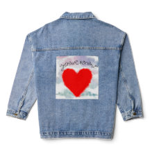 ROTES HERZ MIT CLOUUES DENIM JACKET INDIVIDUELLE N