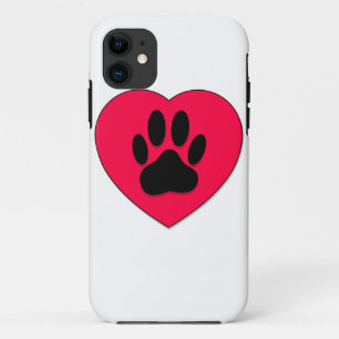 Rotes Herz mit Dog Paw Print Case-Mate iPhone Hülle