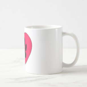 Rotes Herz mit Dog Paw Print Tasse