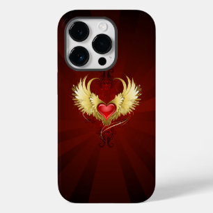 Rotes Herz mit goldenen Flügeln Case-Mate iPhone 14 Pro Hülle