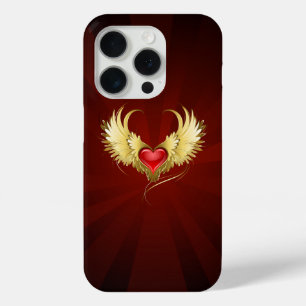Rotes Herz mit goldenen Flügeln Case-Mate iPhone Hülle