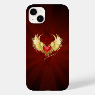 Rotes Herz mit goldenen Flügeln Case-Mate iPhone 14 Plus Hülle