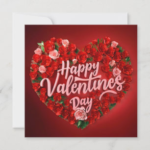 Rotes Herz mit leichtem Happy Valentinstag Feiertagskarte