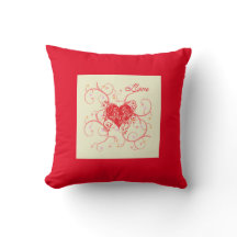 Rotes Herz mit rotem Hintergrund Pillow