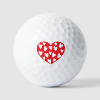 Rotes Herz mit wenig Herz Golfball
