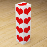 Rotes Herz Muster Hochzeiten Valentinstag Weinbox<br><div class="desc">Bedruckt mit niedlichen roten Herzdesigns!</div>
