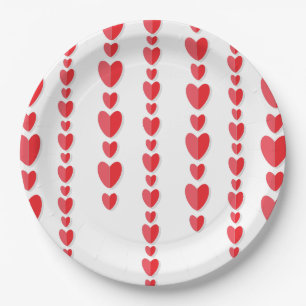 Rotes Herz Niedlich Valentins Pappteller