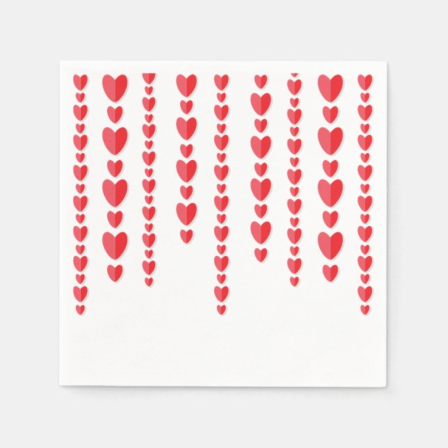 Rotes Herz Niedlich Valentins Serviette (Vorderseite)