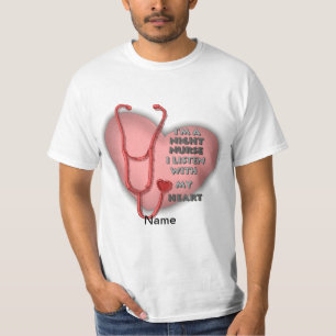 Rotes Herz Night Nurse T-Shirt