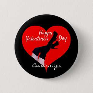 Rotes Herz Oberschenkelhohe Stiefel Valentine Thun Button