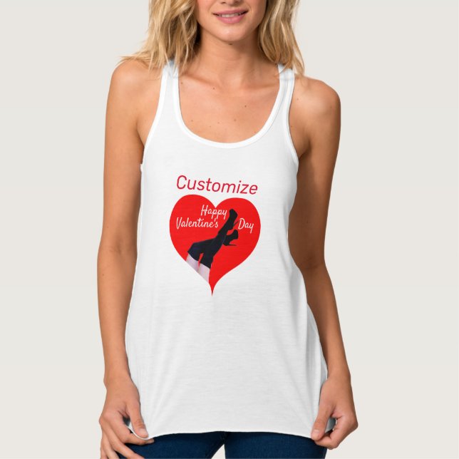 Rotes Herz Oberschenkelhohe Stiefel Valentine Thun Tank Top (Vorderseite)