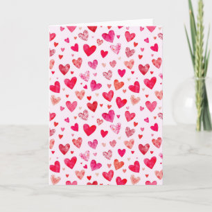 Rotes Herz Papiermaché Valentinstagskarte Rosa Feiertagskarte