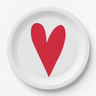 Rotes Herz Pappteller