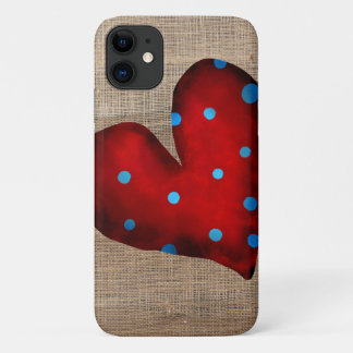 Rotes Herz Polka blauer Punkte Case-Mate iPhone Hülle