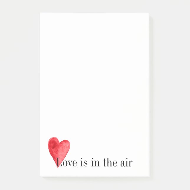 Rotes Herz Post-it Klebezettel (Vorderseite)