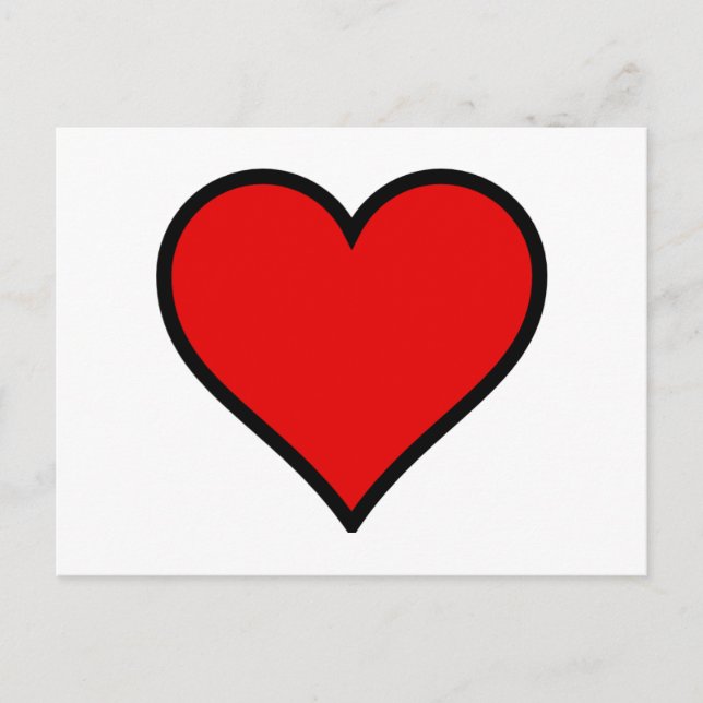 Rotes Herz Postkarte (Vorderseite)