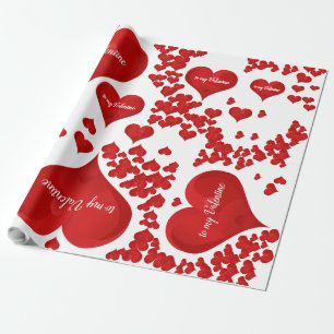 Rotes Herz Romantische Liebe Valentine Geschenkpapier