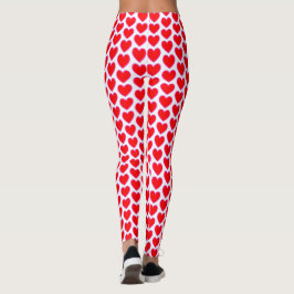 Rotes Herz rosa Kanten Hell Sweetheart Muster Leggings