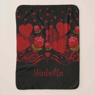 Rotes Herz, rote Rosen für den Valentinstag Sherpa Sherpadecke