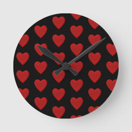 Rotes Herz Runde Wanduhr