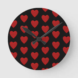 Rotes Herz Runde Wanduhr