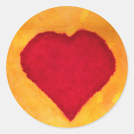 Rotes Herz Runder Aufkleber