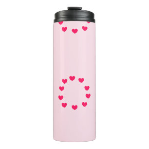 Rotes Herz rundet Rosa ab Thermosbecher