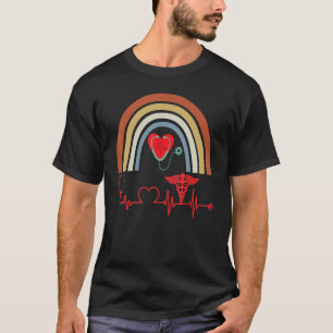Rotes Herz schlagen Herzkrankheiten Herzstillstand T-Shirt