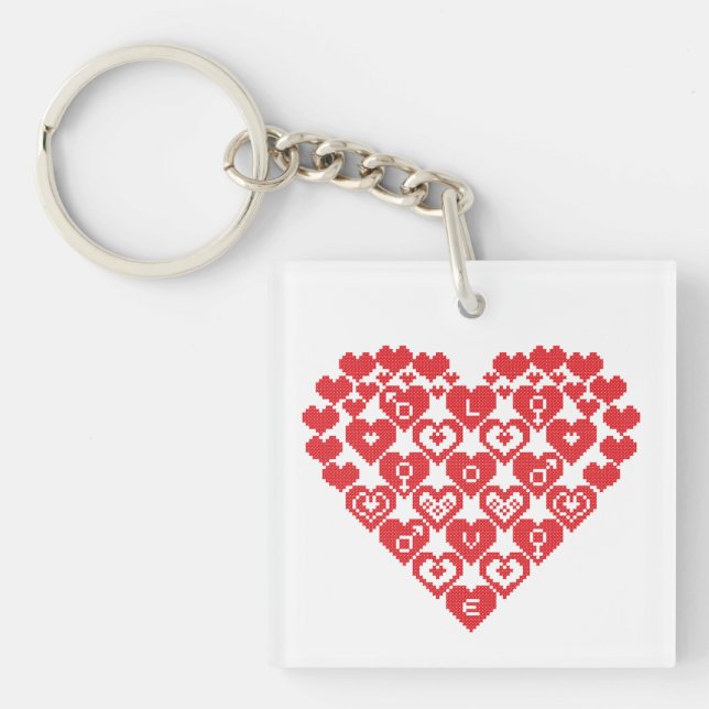 Rotes Herz Schlüsselanhänger (Vorderseite)