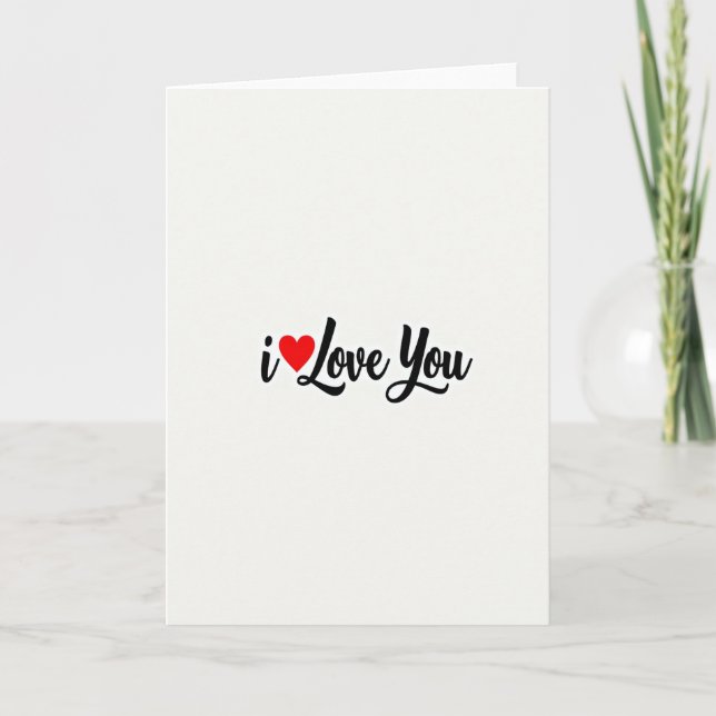 Rotes Herz Schrift Ich liebe dich Karte (Vorderseite)