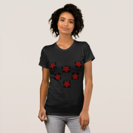 Rotes Herz schwarz, feine geometrische Kunst T-Shirt