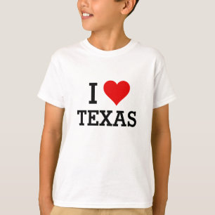 Rotes Herz-Shirt kundenspezifische Liebe-Texas des T-Shirt
