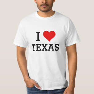 Rotes Herz-Shirt kundenspezifische Liebe-Texas des T-Shirt