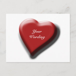 Rotes Herz Single elegante Lieben Postkarte