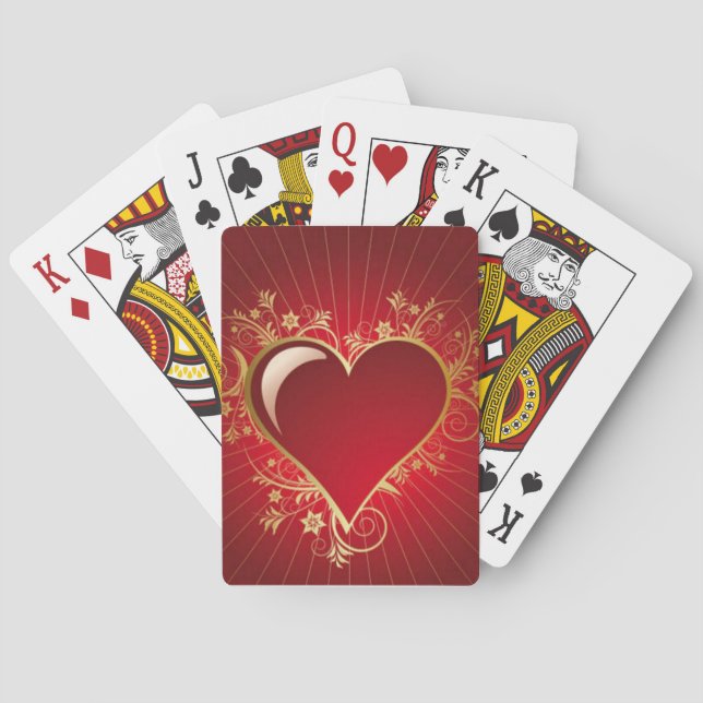 Rotes Herz Spielkarten (Rückseite)