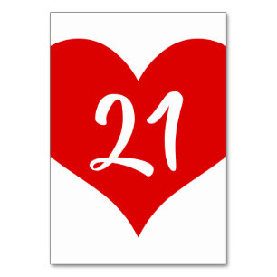 Rotes Herz Tischnummer