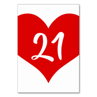 Rotes Herz Tischnummer