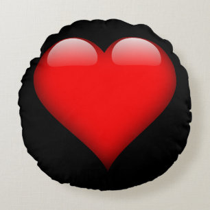 Rotes Herz Trendige Liebe Hochzeit Rundes Kissen