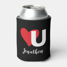 Rotes Herz U Liebe Valentinstag Mit Monogramm Name Dosenkühler